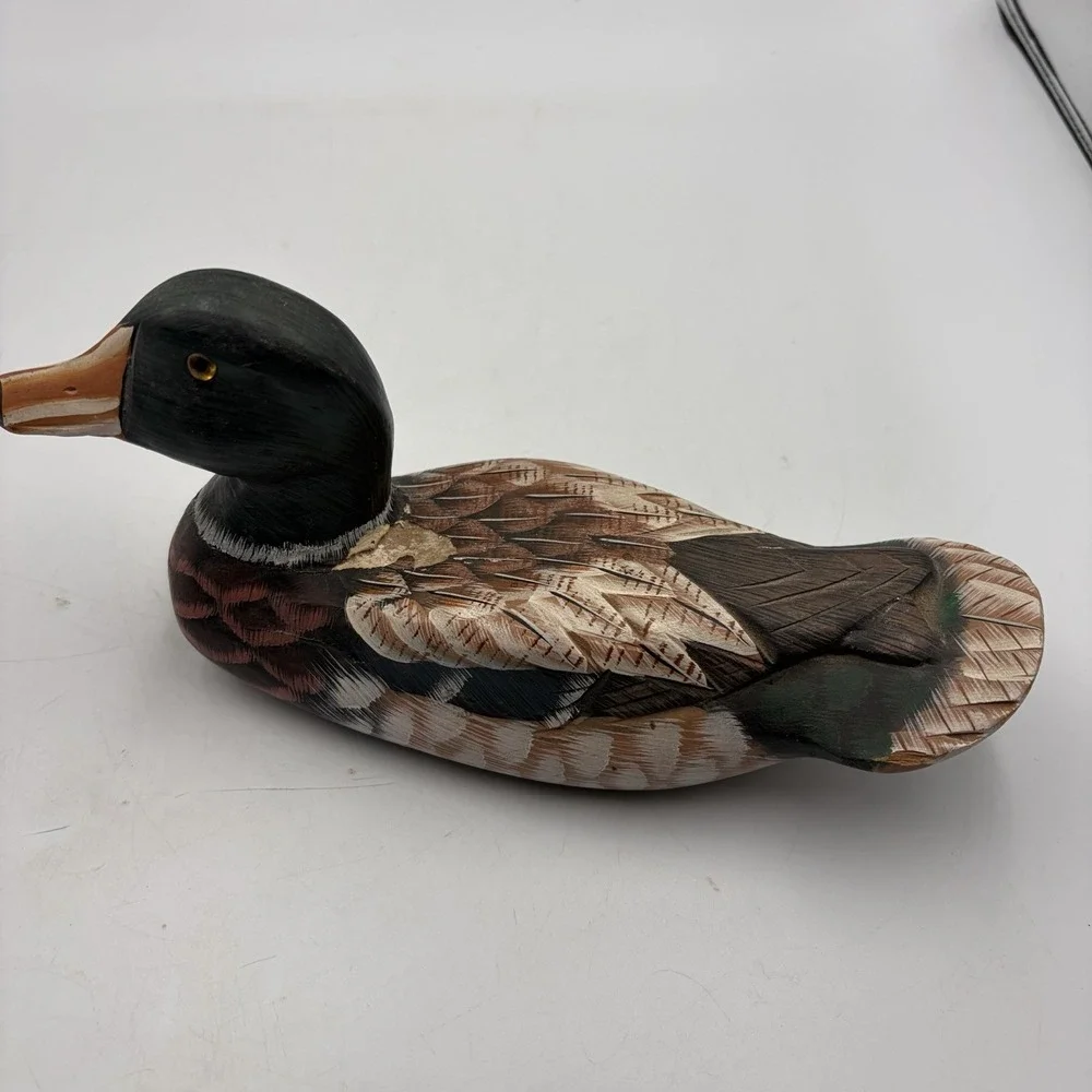 Hand Painted Wooden Mallard Duck, 9